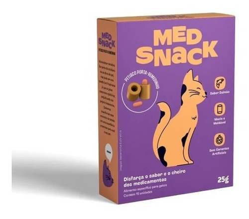 Petisco Porta Remedio Med Snack Gato ( 15 Unid. )