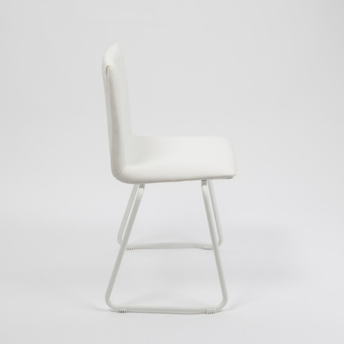 Imagen 4 de 7 de Silla De Comedor Tapizada Diseño Quina Base Blanca | Contado