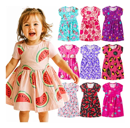 Kit 3 Vestidos Menina Infantil Verão 1 Ao 8