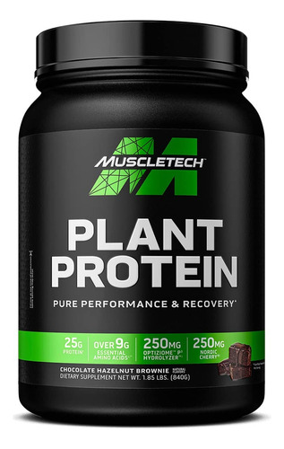 Proteina Muscletech Plant Protein 1.82 Lbs Los Sabores Sabor Chocolate Hazelnut Brownie