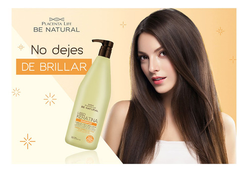Shampoo Be Natural Lisso Keratina Libre De Sal 1 Litro