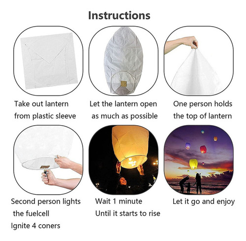 I 10pcs Lanternas De Papel Desejando Céu Voando Lanternas