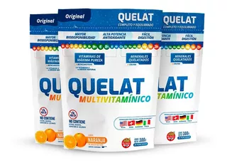 Quelat Multivitamínico - Sabor Naranja - 300 Gramos Pack X 3