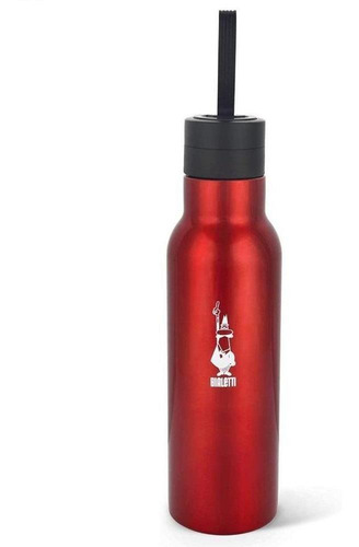 Imagem 1 de 6 de Garrafa Squeeze Vermelha 750 Ml - Aço Inox - Bialetti