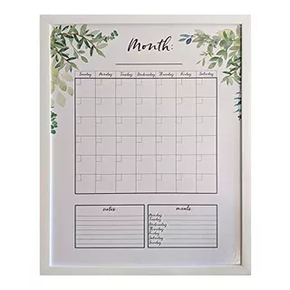 Framed Dry Erase Whiteboard Calendar For Wall