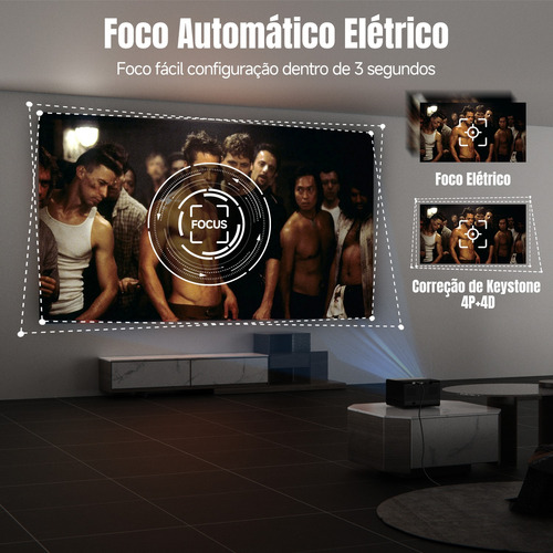 Projetor Profissional Bettdow Wifi Full Sealed Hd 700ansi