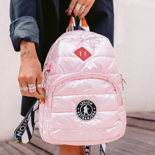 Mochila Alison Diamond Pop Rosa Metalizado