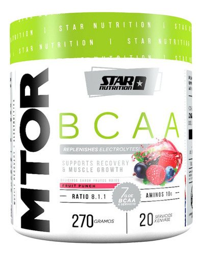 Star Nutrition Mtor Bcaa 270g Aminoácidos Sabor Fruit Punch 
