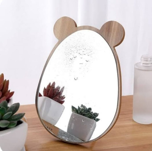 Espejo Para Maquillaje, Tocador, Con Marco De Madera, Oval.
