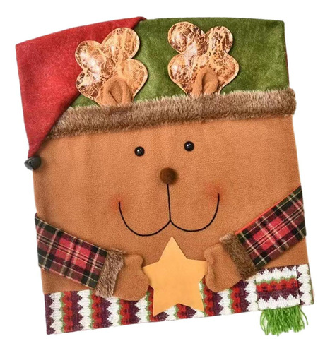 Funda Trasera Para Silla Navideña, Decoración Reno