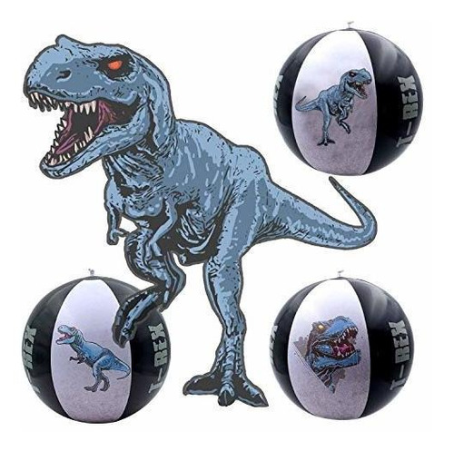 Conjunto De 3 Animales Inflables T Rex Dinosaurio Tibur...