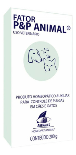 Talco Fator P&p Animal 200g Homeopático Antipulgas Cães Gato