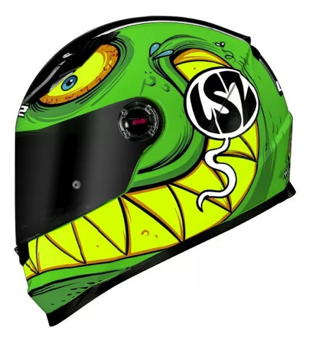 Capacete Ls2 Ff358 Rampage Verde Amarelo Fechado