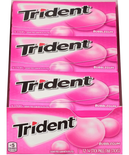 Chicle Trident Chicle Sin AzĂșcar, Hecho Con Xilitol, 12 Paqu