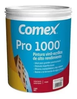 Pintura Vinil-acrílica Blanca Comex Pro 1000 Plus Galón 19l