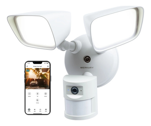 Merkury Camara De Seguridad Con Reflector Inteligente Alerta Blanco