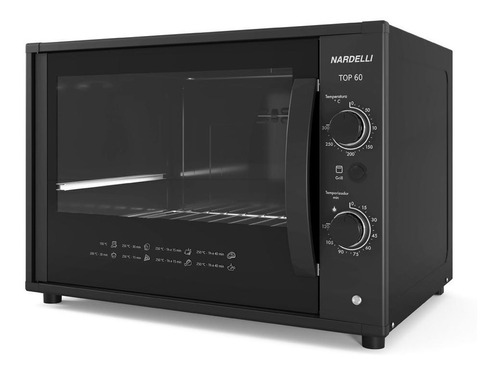 Forno Elétrico De Bancada Nardelli 60 Black 60 Litros 220v Cor Preto