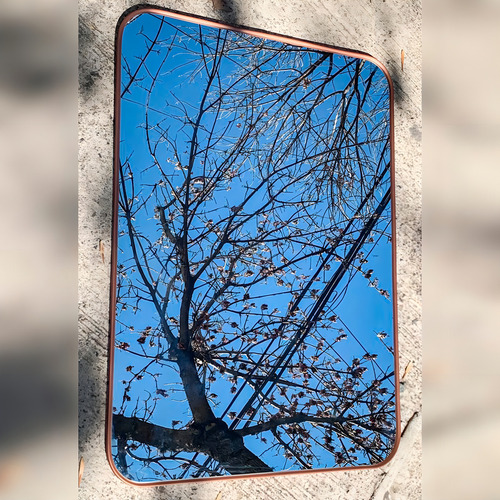 Espejo Baño 50x70 Cm Reflejar Cobre Living Rectangular Color Del Marco Bronce