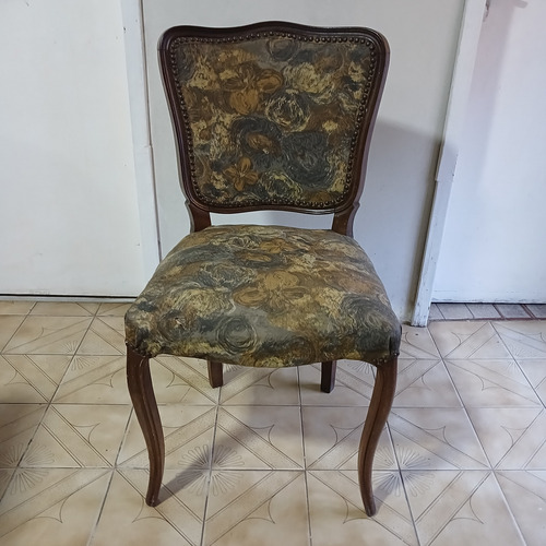 Antiguas Sillas Estilo Luis Xv Frances Juego X 6 A Restaurar Marrón Verde Musgo (Usado)