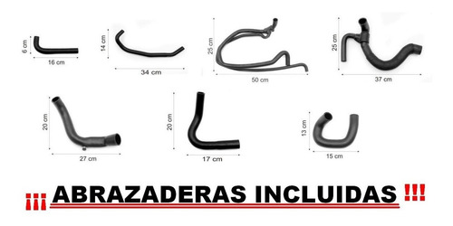 Kit Mangueras Refrigeracion Clio 1.6 90/98 + Abrazaderas