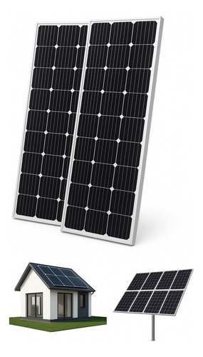 Pack X2 Panel Solar 200w Eoland Casa Kit Basico Energia Solar Monocristalino Fotovoltaico 18v