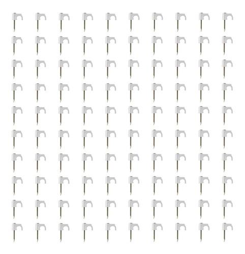 Imagen 3 de 3 de 100u Grampas P/ Pared Sujeta Cables Coaxil Utp Taller U Otro