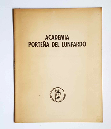 Academia Porteña Del Lunfardo, J. Gobello, 1983