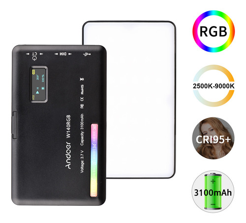 Fotografía Recargable Con Luz Led Andoer W140 Rgb