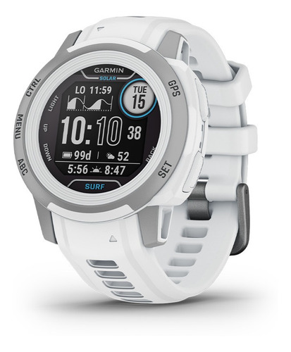 Reloj Smartwatch Instinct 2s Solar Edición Surf Garmin Caja Blanco Malla Blanco Bisel Gris