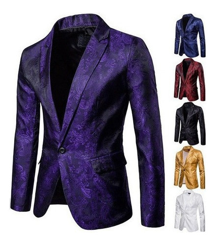 Blazer Estilo Palacio Con Estampado Oscuro Para Hombre