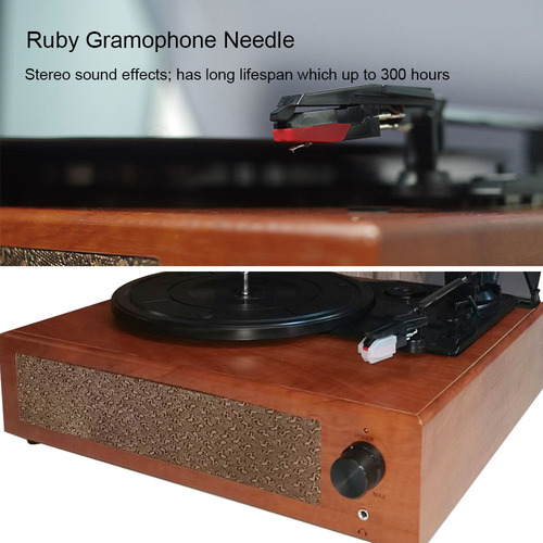 Reproductor De Discos Portátil Con Gramófono Estéreo Clásico