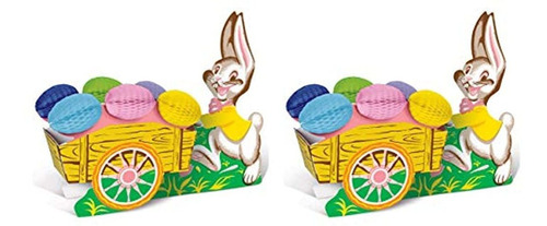 Centro De Mesa Diseño Conejo De Pascua-2 Piezas. Marca Pyle