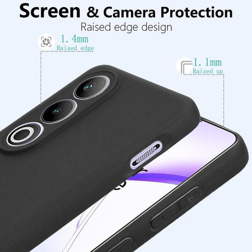 Funda Silicona Líquida Tpu Carcasa Para Oneplus Ace 3v+mica Negro Oneplus Ace 3v