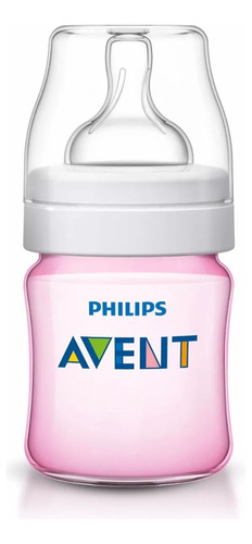 Tetero Válvula Anticólicos Rosa 4oz Avent