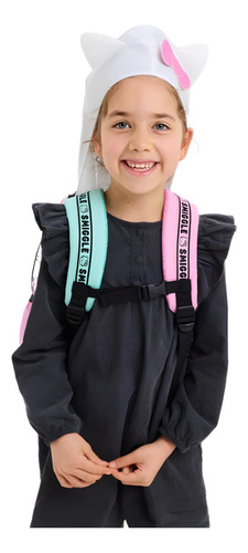 Mochila Escolar Hello Kitty/ Con Capucha/ Smiggle Disney Blanco Brillante
