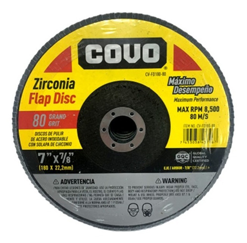Discos DE CIRCONIO Solapa 60 Grit 115mm X 22.2mm 4 1/2" 