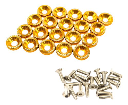 Oro 20 Pc Jdm Billet Aluminio Defensa/parachoques Arandela/t