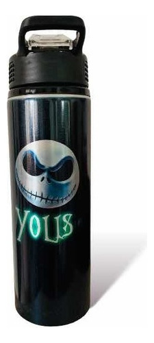 Cilindro Para Agua De Extraño Mundo Jack Personalizado Color Negro