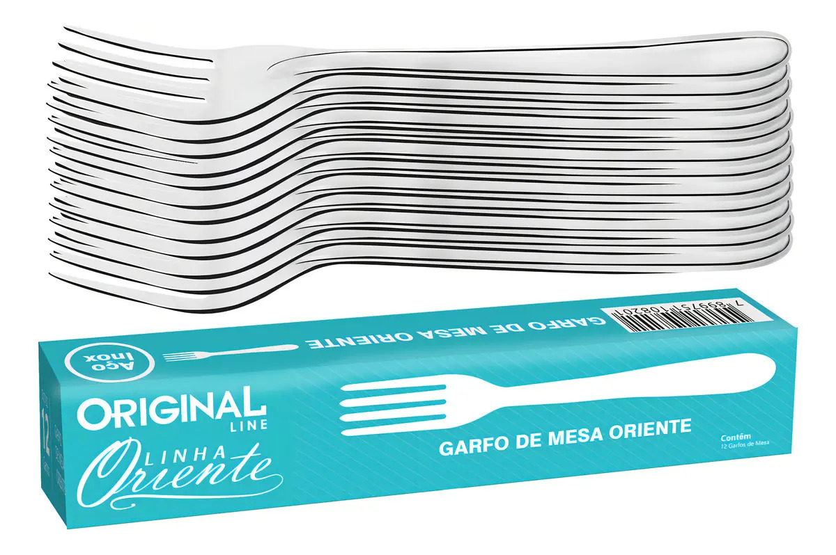 Kit Aço Inox 12 Garfo Lanchonete Bar Restaurante Oriente