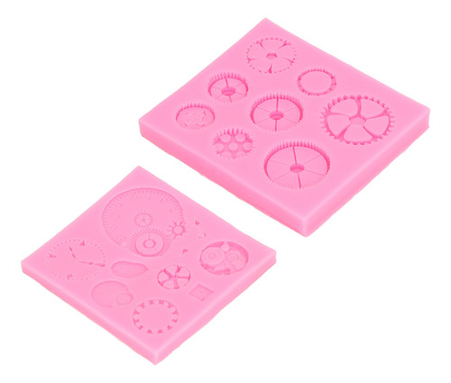 Molde Para Fondant Cogs, 2 Piezas, Gears Cake, De Silicona,