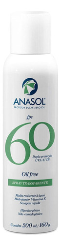 Protetor Solar Anasol Fps 60 Spray Secagem Rápida 200ml