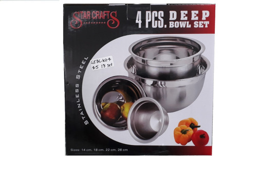 Set Bowl Acero Inoxidable (4 Und X Set)