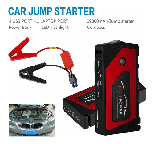 Cargador Baterias Coche Arrancador Car Jump Starter - Nuevo