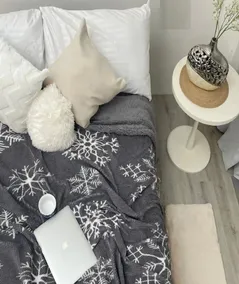 Frazada Lana Sintetico C/corderito Estampada King 250x280cm