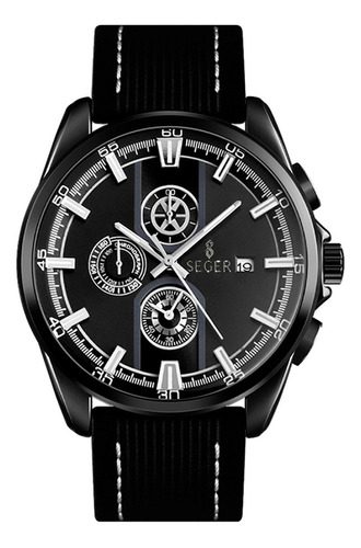 Reloj Hombre Seger 9181 Original Eeuu Sport Casual Elegante Color de la malla Negro/Blanco