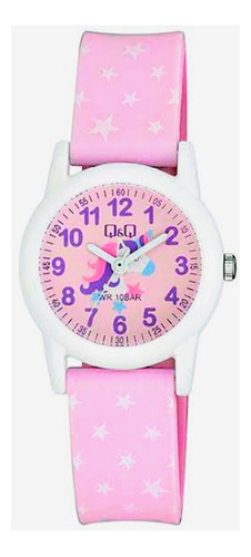 Reloj Niñas Q&q By Citizen Unicornio (vr99j013y) Acuático Color de la correa Rosa Color del bisel Blanco