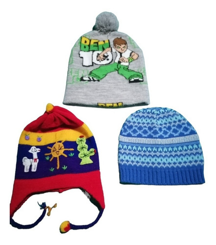 Lote 10 Gorros Niños 