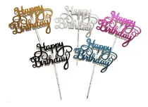 Comprar 50 Letrero Pastel Cake Topper Happy Birthday Decoración Fies