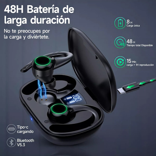 Auriculares Bluetooth Inalambricos Gancho Audifonos Tipo C
