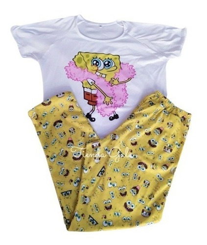 Pijama Conjunto Bob Esponja Manga Corta Regalo Oferta